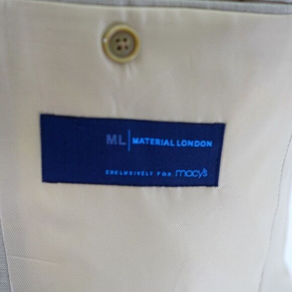 Material London Marzotto Linen Blend Blazer 40R 3 Button Sand Tan‎ / Beige - Picture 8 of 14